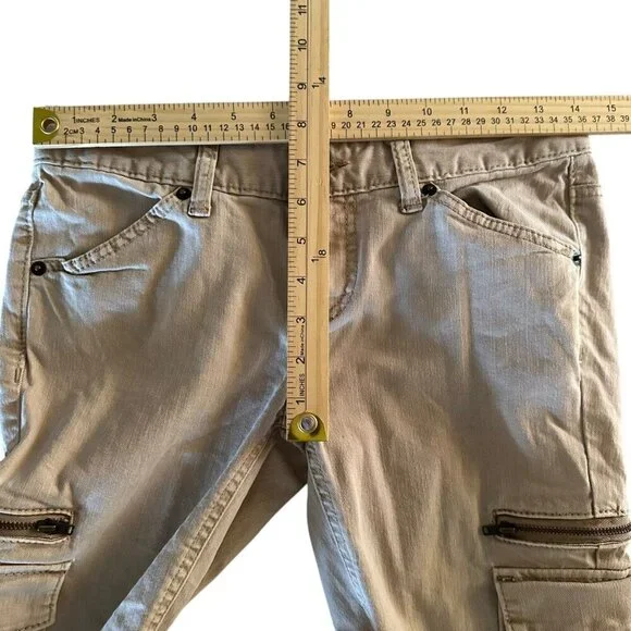 Mossimo Skinny Premium Denim Jeans women's size 2 tan cargo pockets - Picture 4 of 12